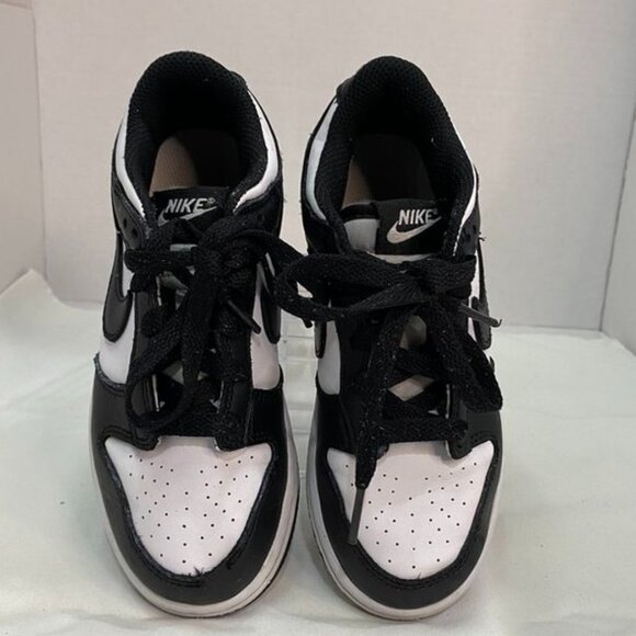 Nike Dunk Low Panda Black White Sneakers Kids Size 13C - Picture 9 of 12